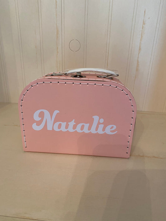 Personalized Pink Suitcase Style Gift Box for Keepsakes, Arts and Crafts toys wedding birthday