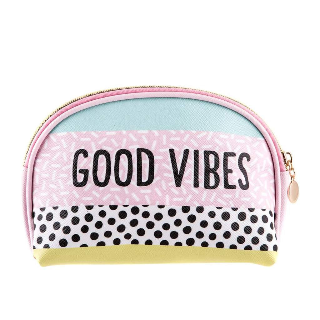 Make-up Cosmetic Bag or Pencil Case - Motivational Quote - Good Vibes