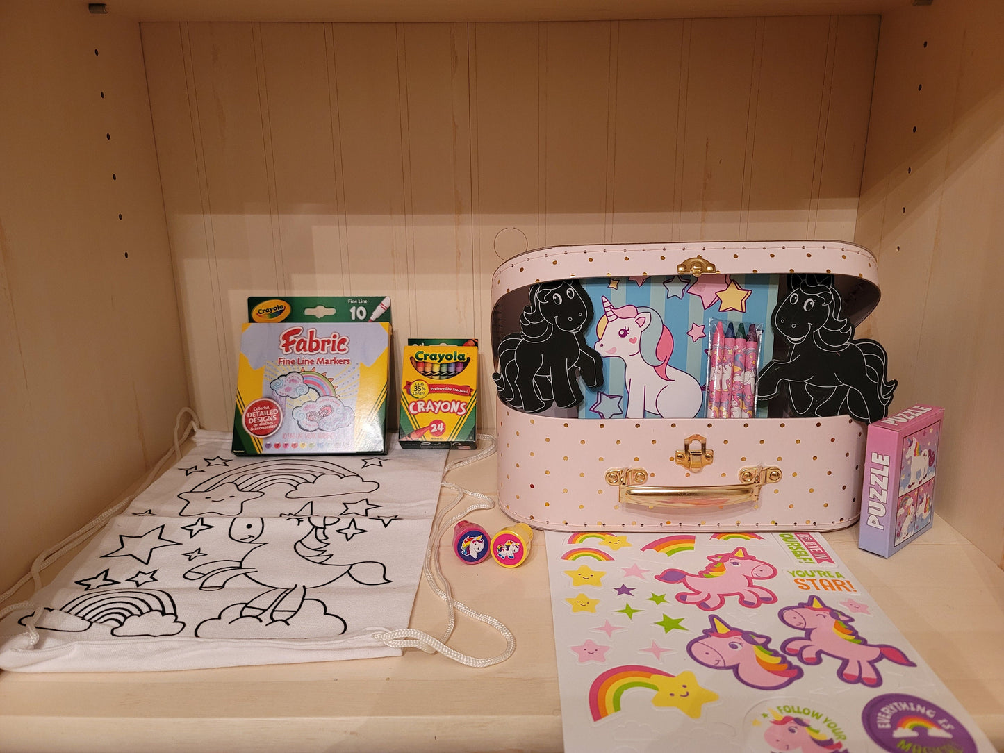 UNICORN Themed Kid Activity Set - Arts & Crafts, Games, and Activities for recommended ages 3 - 10 with reusable gift box