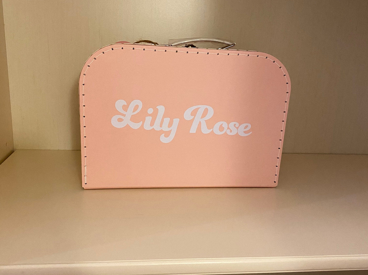 Personalized Pink Suitcase Style Gift Box for Keepsakes, Arts and Crafts toys wedding birthday
